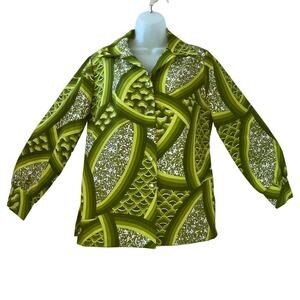 VINTAGE 70s Pykettes Mod Pattern Blouse Size Large